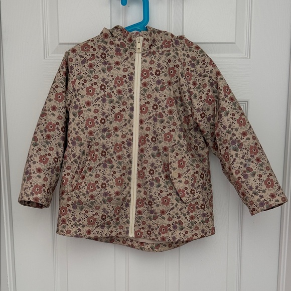 Zara Other - Zara Girls Floral Hooded Raincoat - Beige Pink